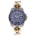クロムハーツ ×ROLEX サブマリーナデイト CHXエクストラファンシーリンククリップブレスレット腕時計 Ref.116613LB ゴールド/シルバー