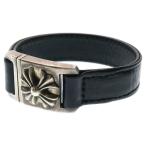 CHROME HEARTS クロムハーツ HARNESS CLASP ハーネスクラスプ レザーブレスレット ブラック/シルバー