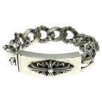 ショッピングHEARTS CHROME HEARTS クロムハーツ ID FLORAL CRS フローラルクロスIDファンシーリンク クリップ ブレスレット シルバー 11LINK BCA165