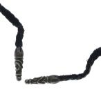 CHROME HEARTS Chrome Hearts LEATHER BRAID SCROLL колье кожа Blade колье черный / серебряный BCA377