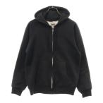 クロムハーツ SCRL ZIP UP HOODIE スクロールラベルロゴ ジップアップスウェットパーカー インナーサーマル フーディー ブラック