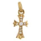 CHROME HEARTS クロムハーツ 22K CRS BBYFAT P/DIA ベイビーファットクロス PAVEダイヤ ペンダントトップ ゴールド BCA035