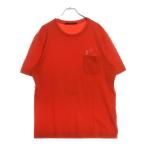 ショッピングヴィトン LOUIS VUITTON ルイヴィトン LVプリント チェストポケット 半袖Tシャツ オレンジ
