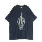 ショッピングスカル VINTAGE ヴィンテージ 90s FASHION VICTIM フロントプリント スカルデザイン 半袖Tシャツ ブラック