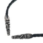 CHROME HEARTS Chrome Hearts LEATHER BRAID SCROLL колье кожа Blade колье черный / серебряный BCA377
