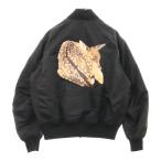 BURBERRY バーバリー 23AW GILLAN バックプリント MA-1 ブルゾン ブラック×オレンジ 8056117