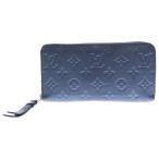LOUIS VUITTON ルイヴィトン モノグラムアンプラント ジッピーウォレット ネイビー レザー 長財布 RFID M80958