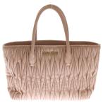 ショッピングMIUMIU miumiu ミュウミュウ マテラッセ 2Wayハンドバック ショルダーバッグ ピンク レザー 5BG163 ゴールド金具