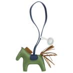 エルメス ロデオPM バッグチャーム ストラップ ヴェールクリケット×セサミ×ブルードマルトグリーン×ネイビー×ブラウン レザー Y刻印