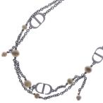 Christian Dior Christian Dior CD Logo жемчуг колье подвеска серебряный 