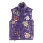MONCLER モンクレール ワッペンロゴ ナンバリング スタンドカラー ジップアップ ダウンベスト パープル 43309 50 68950