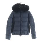 ショッピングduvetica DUVETICA デュベティカ ファーフードダウンコート ネイビー レディース