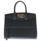 FERRAGAMO フェラガモ ガンチーニ スタジオ 2WAY ハンドバッグ ショルダーバッグ ブラック レザー