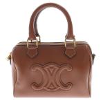 CELINE セリーヌ スモールボストン キュイル トリオンフ レザー ブラウン 斜め掛けバッグ 肩掛けバッグ ゴールド金具 ショルダーバッグ