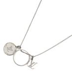 LOUIS VUITTON ルイヴィトン モノグラム リング ペンダント ネックレス シルバー SV M62485