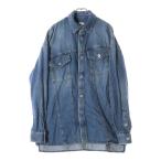 LOEWE ロエベ 22AW スラント オーバーサイズ デニム ロングスリーブ 長袖 シャツ インディゴ H526Y05X17
