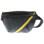 FENDI Fendi FF узор диагональный сумка "body" ремень сумка чёрная кожа ×PVC 7VA562 серебряный 