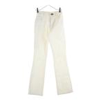 ショッピングヴェネタ BOTTEGA VENETA ボッテガヴェネタ ハイウエスト ボタンフライ ブーツカット セミフレア デニムパンツ ジーンズ ホワイト レディース 630693