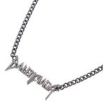 BALENCIAGA バレンシアガ Typo Metal ロゴネックレス メタル ダークグレー アクセサリー
