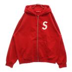 SUPREME シュプリーム 23AW S Logo Zip Up Hooded Sweatshirt Sロゴ刺繍 ジップアップ スウェットパーカー フーディー レッド