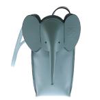 LOEWE ロエベ モチーフ ポケット ショルダーバッグ ダスティブルー レザー ポシェット