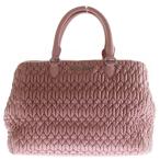 ショッピングMIUMIU miumiu ミュウミュウ マテラッセ ナッパクリスタル ハンドバッグ トートバッグ ピンク レザー シルバー金具