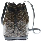ショッピングゴヤール GOYARD ゴヤール プティフロバケットバッグ 巾着バッグ ハンドバッグ ブラック PVC×キャンバス シルバー金具