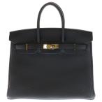 HERMES エルメス バーキン25 トゴ レザーハンドバッグ ブラック GD金具 W刻印