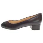 ショッピングシャネル CHANEL シャネル ココマーク ロゴ レザー ヒール パンプス シューズ ブラウン/ブラック レディース G30239