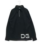 DOLCE & GABBANA (ドルチェアンドガッバーナ) 裾ロゴプリント半袖ポロシャツ　ブラック