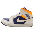 ショッピングJORDAN NIKE ナイキ AIR JORDAN 1 MID エアジョーダン1 ミッドカットスニーカー ホワイト/ブルー/イエロー 554724-131 US12/30cm