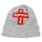 SUPREME シュプリーム 20AW×NEW ERA Cross Box Logo Beanie クロス ボックス ロゴ ビーニー ニットキャップ 帽子 グレー