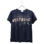 Vivienne Westwood ヴィヴィアンウエストウッド 90s ミルキーウェイ 半袖カットソー スパンコール プリント Tシャツ ネイビー