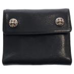 CHROME HEARTS クロムハーツ Big Spoon Wallet ビッグスプーンレザーウォレット 2つ折り財布 コンパクトウォレット ブラック
