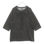 CHROME HEARTS クロムハーツ ロゴ プリント ヘンリーネック 七分袖 カットソー Tシャツ グレー