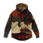 DSQUARED2 ディースクエアード 21AW 異素材パッチワーク アームロゴパッチ フーデッドジャケット マルチカラー S71DM0488 STZ027