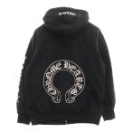 CHROME HEARTS クロムハーツ HORSESHOE ZIP UP HOODIE ホースシュー アームロゴプリント ジップアップパーカー FUCK YOU ブラック