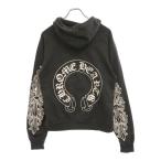 クロムハーツ OLD HORSESHOE FLRL ZIP UP HOODIE バック ホースシュー アーム フローラルプリント ダガー ジップアップスウェットパーカー