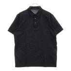 PRADA プラダ ワンポイントロゴ刺繍 コットン 半袖ポロシャツ カットソー ブラック UJN883