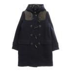 CELINE セリーヌ フィービー期 アーカイブ ラムレザー ヨーク切替 ウール ダッフルコート ネイビー 2 8G94 4154