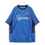 SUPREME シュプリーム 24SS Jacquard Soccer Jersey ジャガード グラフィック サッカージャージ 半袖Tシャツ カットソー ブルー
