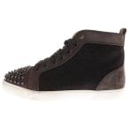 CHRISTIAN LOUBOUTIN (クリスチャンルブタン) LOU SPIKES 2 FLAT スパイクスタッズ ハイカットスニーカー ブラウン 3210351