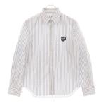 プレイコムデギャルソン HEART MOTIF STRIPE L/S SJHIRT ハートモチーフ ストライプ長袖シャツ ホワイト/ブルー AZ-B005