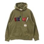 シュプリーム 21AW ×WTAPS Sic'em! Hooded Sweatshirt ダブルタップス シッケム プルオーバースウェットパーカー フーディー カーキ
