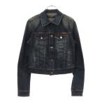 DOLCE & GABBANA ドルチェアンドガッバーナ DENIM ロゴレザーパッチ デニムジャケット レディース インディゴ