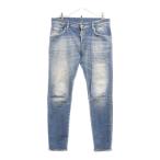DSQUARED2 ディースクエアード リラックスフィット ボタンフライ スキニーデニムパンツ インディゴ S74LB1276