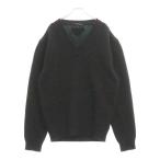 PRADA プラダ 22AW バックトライアングルロゴ Vネックウールニットセーター ブラック UMB419 S222 11I0