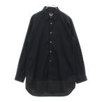 コムデギャルソンオムプリュス 15SS ウール裾ドッキング 切り替えロングスリーブドレスシャツ ブラック PO-B038