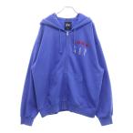 GAP ギャップ 24AW 55th 両面プリント ロゴ ジップアップフーディー パーカー スウェット ブルー 672954-04
