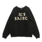 SAINT MICHAEL セントマイケル 24AW IT'S SAINT CREW SWT 両面プリント クルーネック スウェット トレーナー ブラック SM-YS1-0000-028